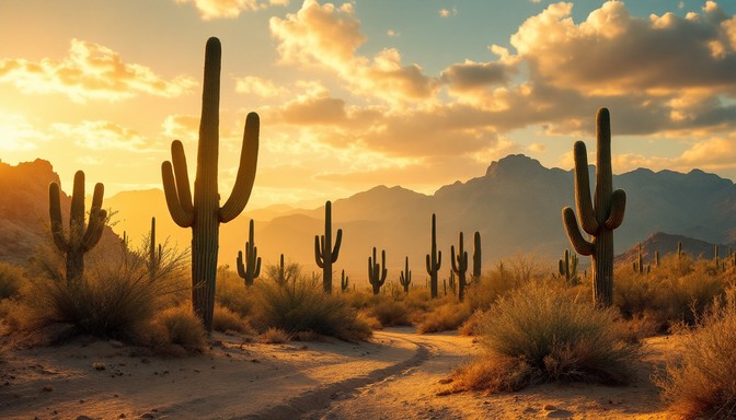 Free Desert Cacti Sunset Image - Saguaro, Desert, Sunset | Download at ...