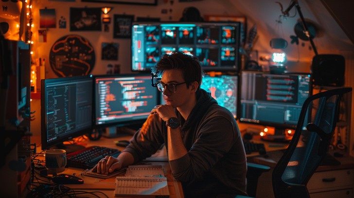 Free Tech-filled workspace Image - Technology, Workspace, Coding ...