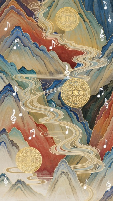 Musical Instruments Wave Patterns Free Musical Mountain Harmony Image - Abstract, Musical, Traditional ...