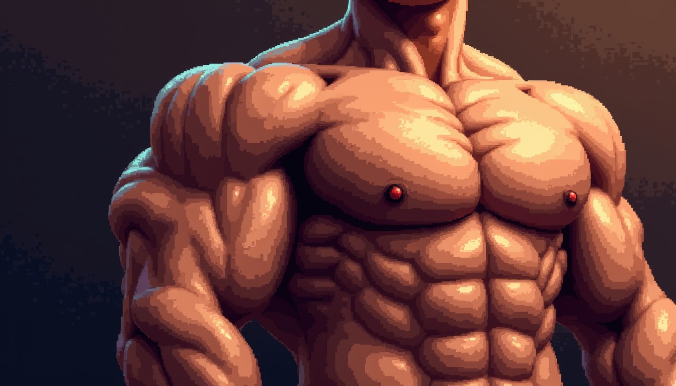 Free Powerful Pixel Anatomy Image - Muscular, Pixelated, Shoulder ...