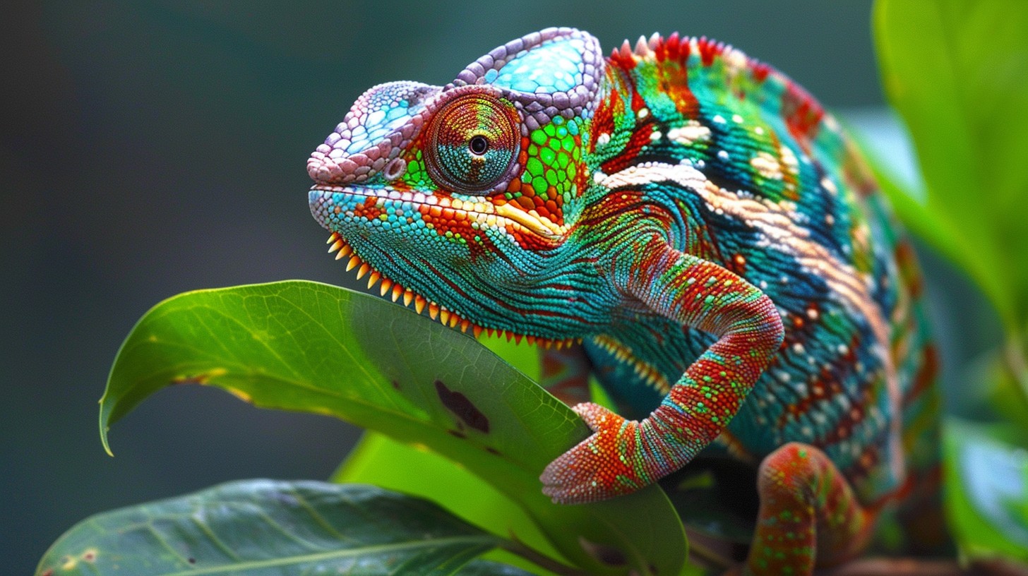 colorful-chameleon-perched-