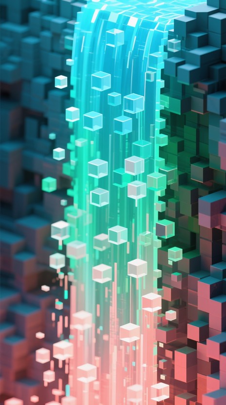 Free Digital Voxel Cascade Image | Download at StockCake