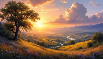 Free Golden Valley Sunset Image - Landscape, Valley, Sunset | Download ...