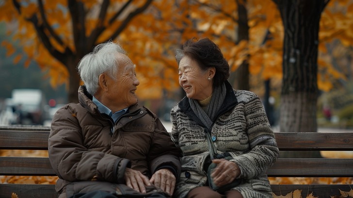 Fall Reminiscing Free Joyful Autumn Conversation Image - Autumn, Elderly, Couple ...