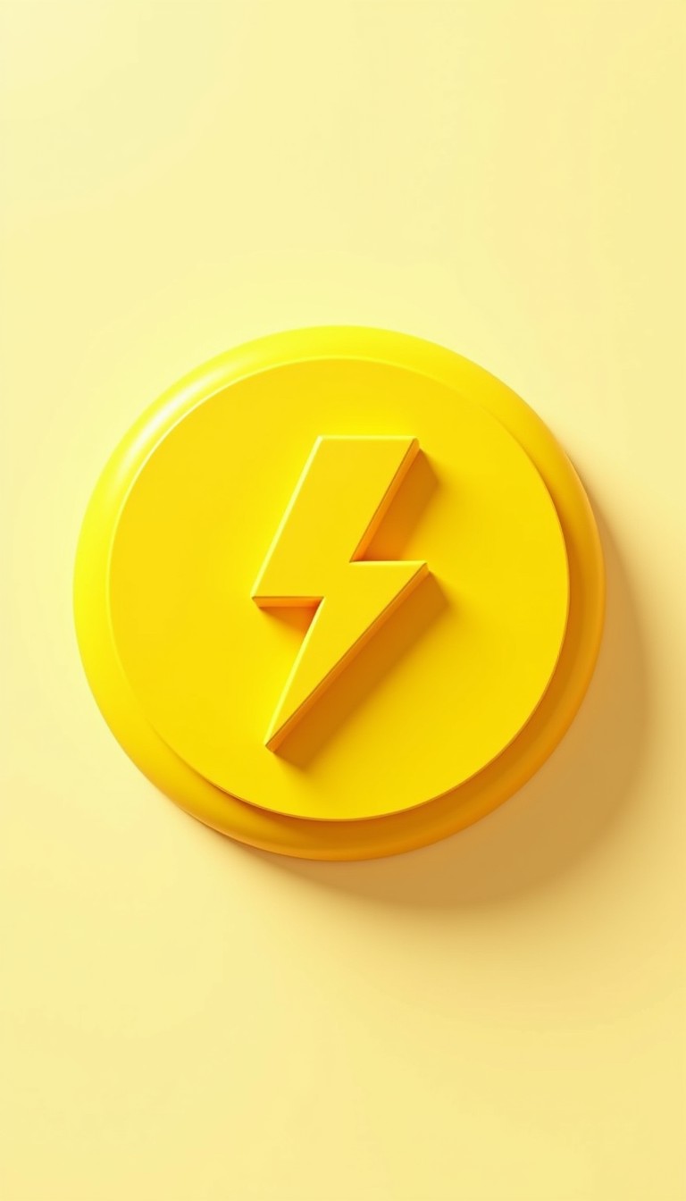 Free Vibrant Power Icon Image - Yellow, Lightning, Button | Download at ...