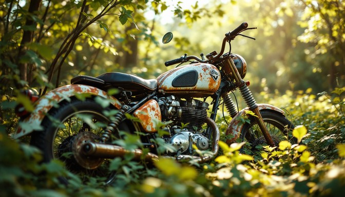 Free Nature Reclaims Motorcycle Image - Motorcycle, Vintage, Abandoned ...