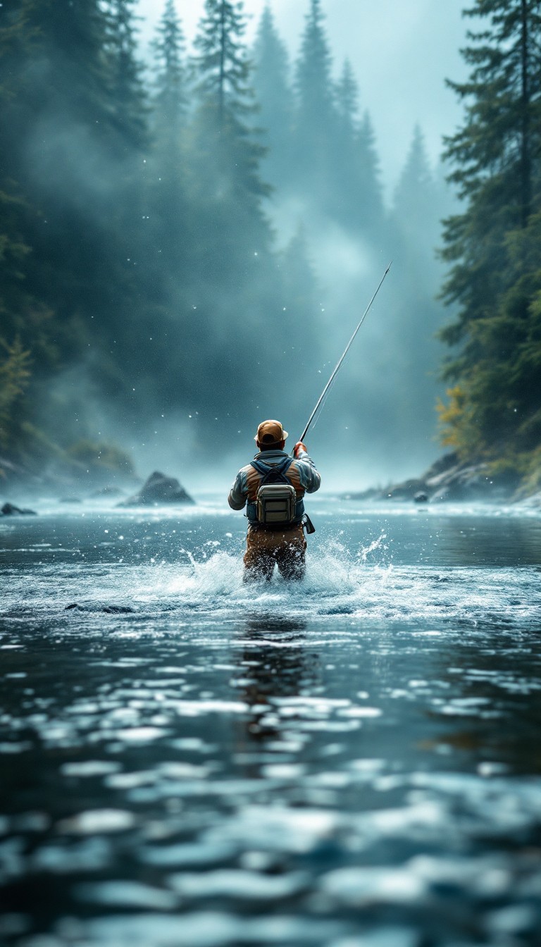 Fishing Visual Free Misty Mountain Angler Image - Fishing, Wilderness, Misty ...