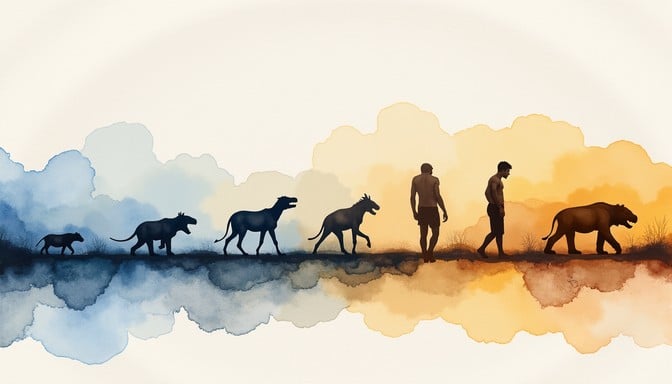 Free Evolution Through Time Image - Evolution, Watercolor, Silhouettes ...