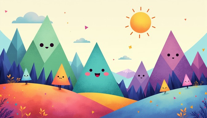 Triangle Smiling Friends Free Colorful Triangle Friends Image | Download at StockCake