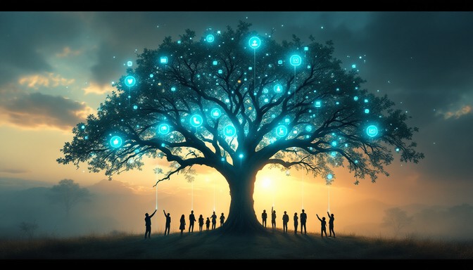 Portrait Ict Tree Free Digital Connection Tree Image - Tree, Digital, Technology ...