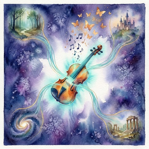 Violet Instrument Drawing Free Magical Violin Symphony Image - Violin, Watercolor, Magical ...