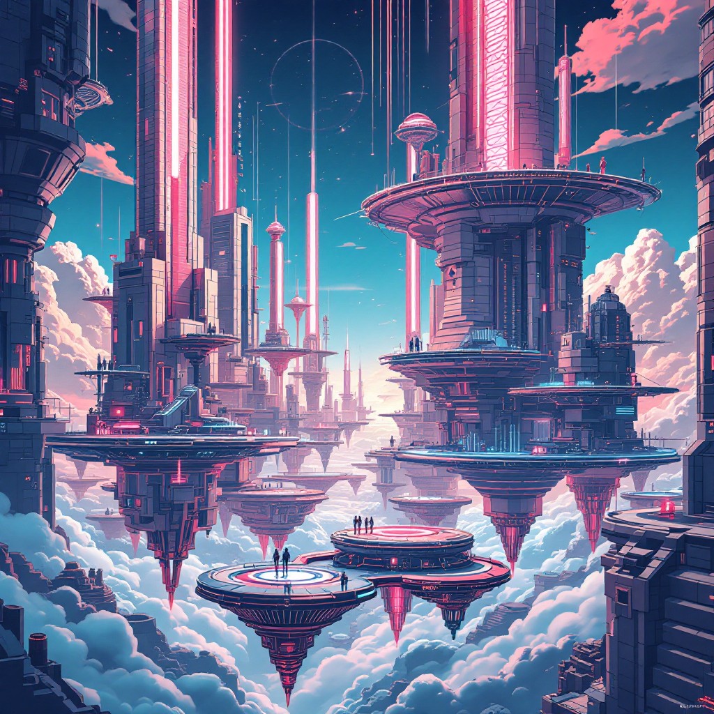 Free Floating Future City Image - Cyberpunk, Futuristic, Anime ...