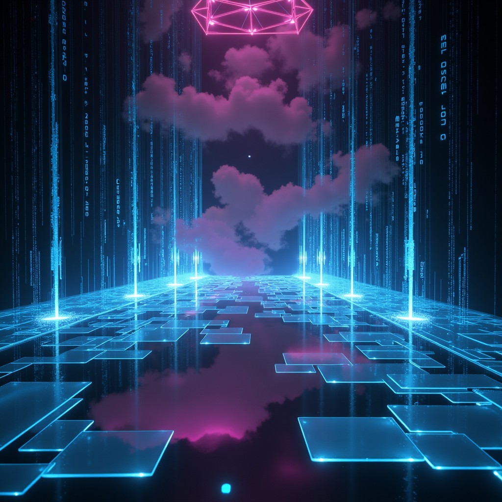Free Digital Data Bridge Image - Cyberpunk, Futuristic, Holographic ...