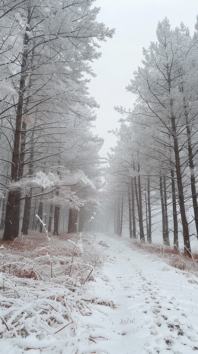 Free Snowy forest path Image - Snow, Forest, Path | Download at