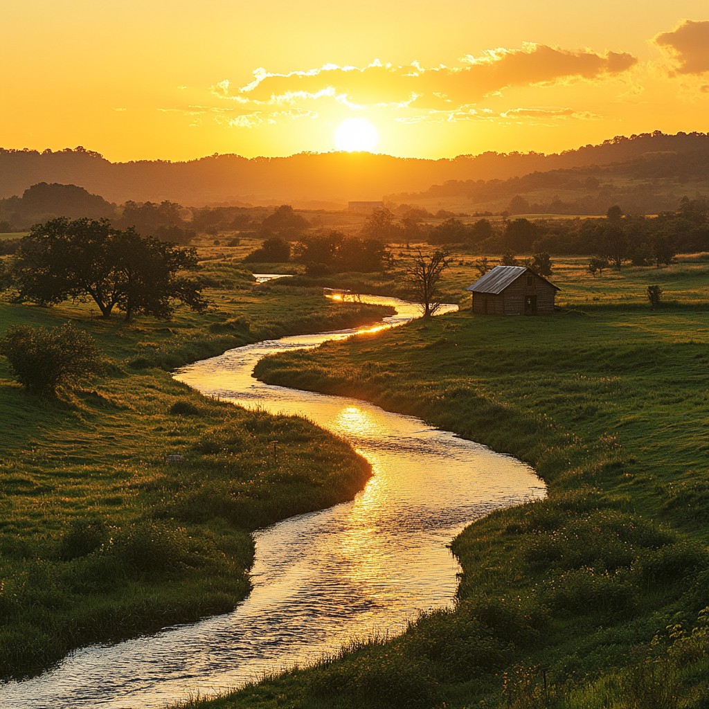 Free Sunset over river Image - Sunset, River, Meadow | Download at ...