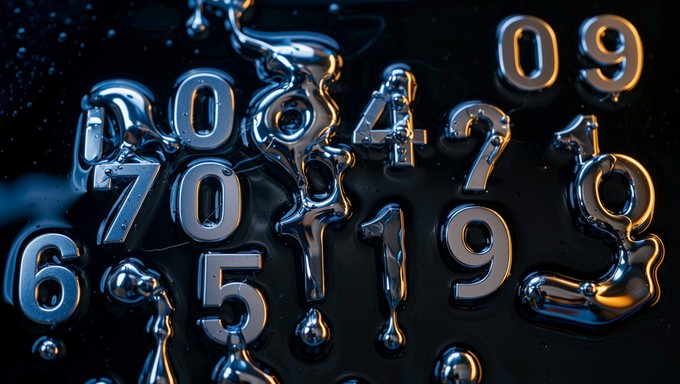 Free Numbers Become Liquid Image - Numbers, Melting, Metallic ...
