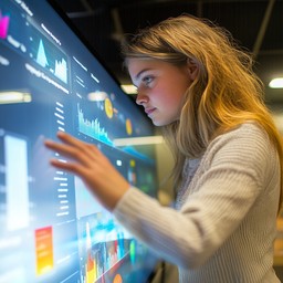Free Analyzing digital data Image - Woman, Touchscreen, Technology ...