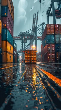 Free Wet Container Terminal Image - Containers, Dock, Rain | Download ...
