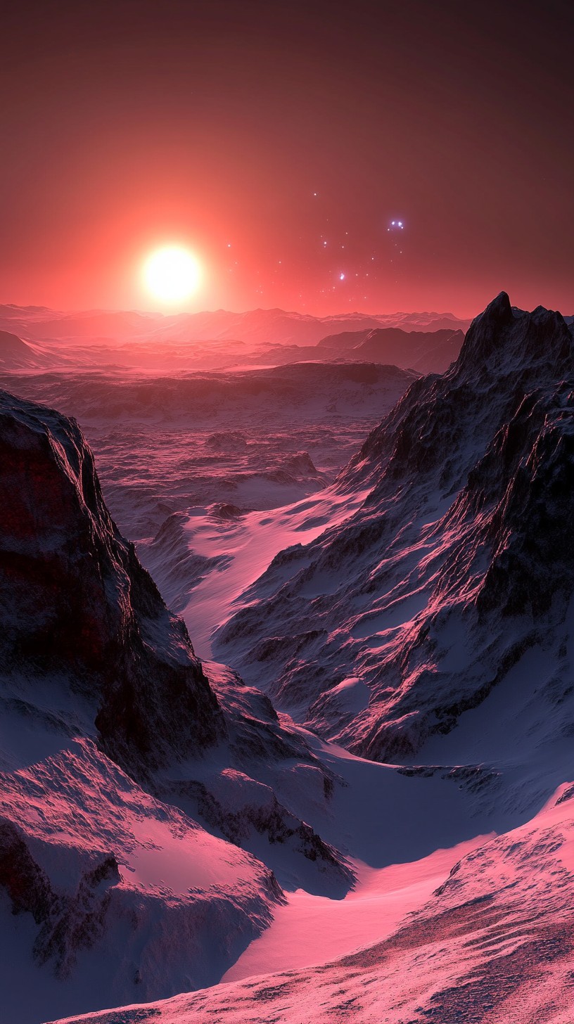Free Sunset over mountains Image - Sunset, Mountains, Snow | Download ...