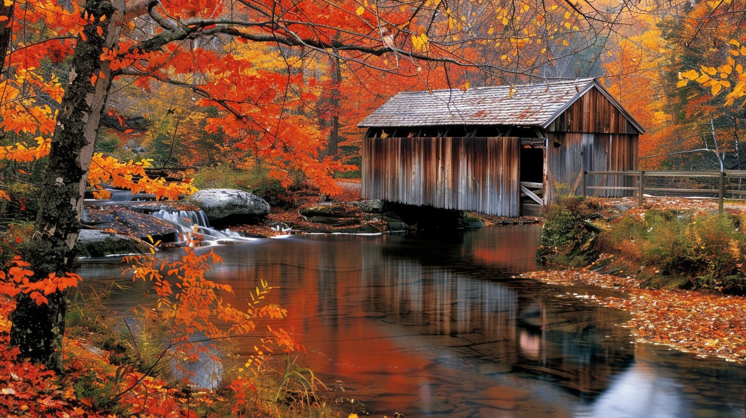 Free Autumn Covered Bridge Image - Autumn, Bridge, Forest | Download at ...