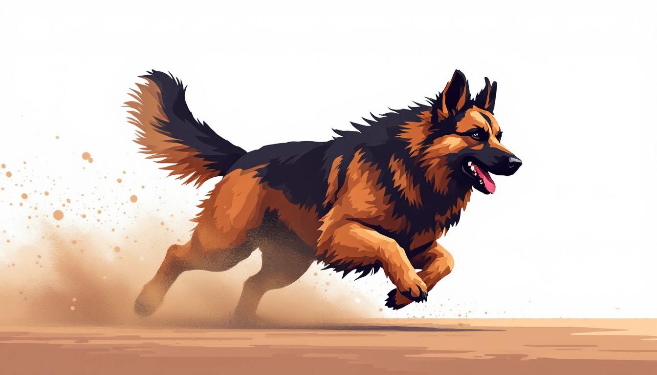 Sheppard Running Vector Free Shepherd In Motion Image - Dog, Shepherd, Running | Download at ...