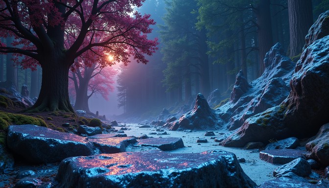 Free Enchanted Forest Scene Image - Enchanted, Forest, Magical ...