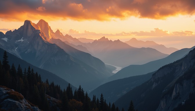 Free Majestic Mountain Sunset Image - Mountains, Sunset, Peaks ...