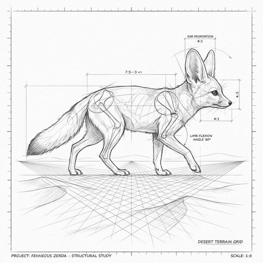Free Architectural Fox Blueprint Image - Fox, Architectural, Sketch ...