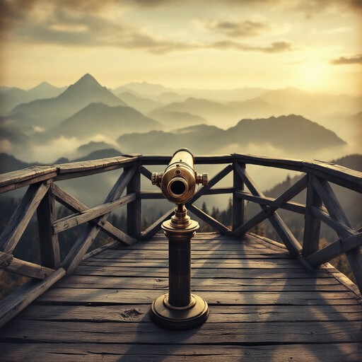 Free Mountain Lookout Vista Image - Telescope, Mountains, Sunset ...