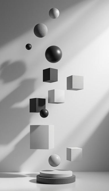 Dramatic Simple Object Photo Free Floating Geometric Balance Image - Minimalist, Geometric, Floating ...