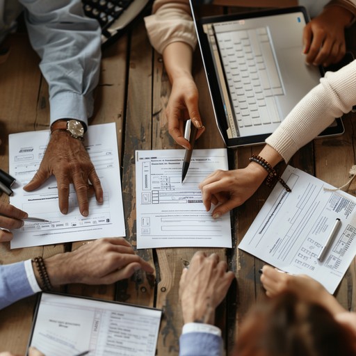 Multiple Team Paperwork Free Document review meeting Image - Business, Meeting, Documents ...