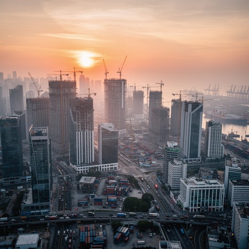 Free Development at Dawn Image - Skyline, Cranes, Construction ...