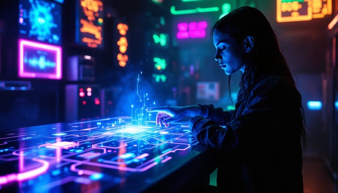 Neon Interview Free Neon Interview Scene Image - Cyberpunk, Neon, Futuristic ...