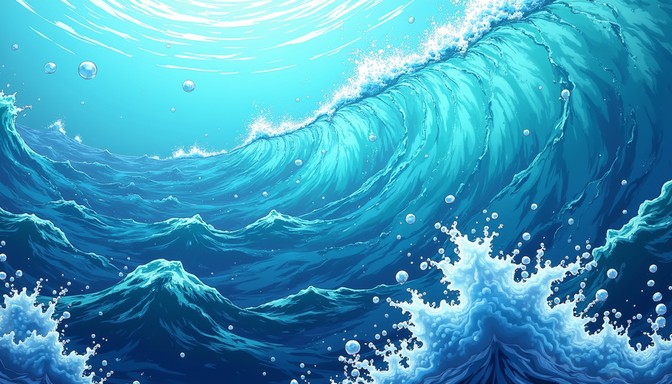 Exaggerated Wave Animation Reference Free Dynamic Ocean Waves Image - Waves, Anime, Ocean | Download at ...