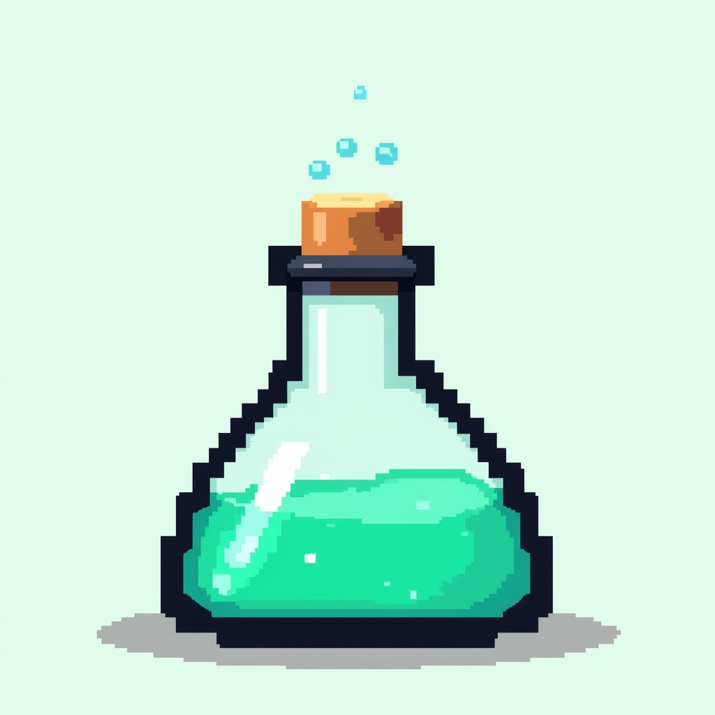 Free Magical Teal Elixir Image - Potion, Flask, Pixel | Download at ...