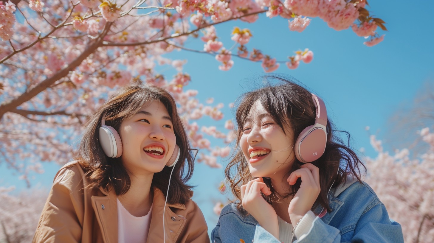 Free Joyful Springtime Friends Image - Spring, Friends, Cherry Blossoms ...