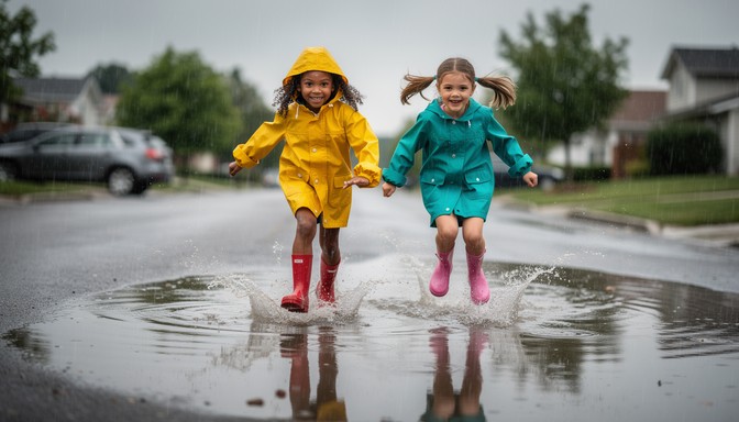 Free Puddle Jumping Fun Image - Children, Girls, Kids | Download at ...