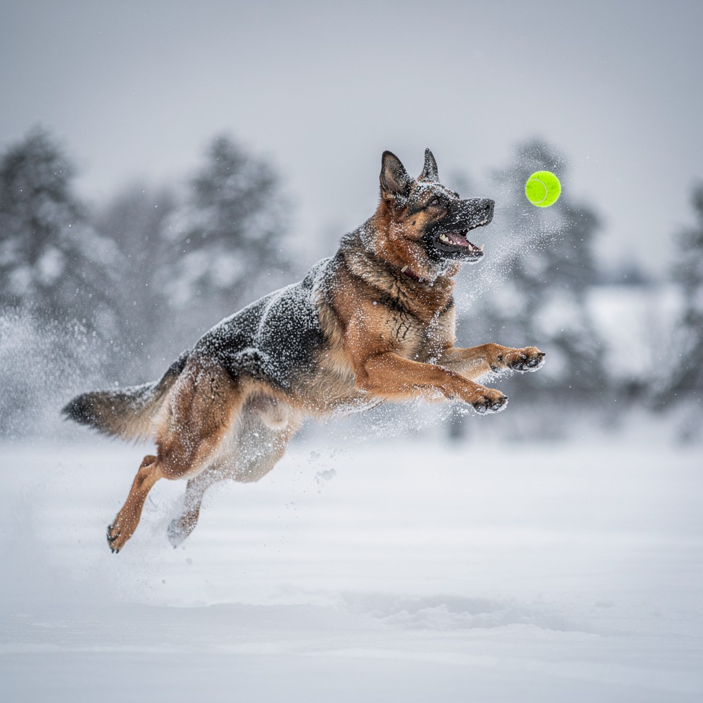 Free Winter Fetch Fun Image - Dog, Shepherd, German | Download at StockCake