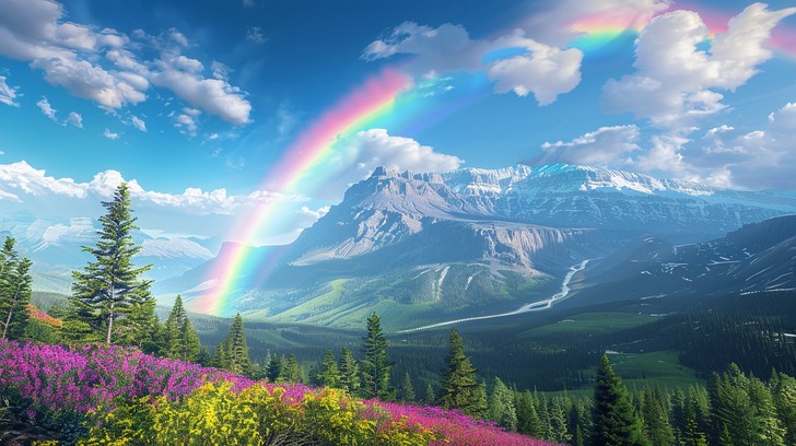 Free Rainbow Mountain View Image - Rainbow, Mountains, Sky | Download ...