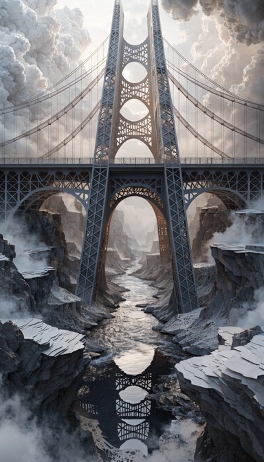 Free Layered Paper Bridge Image - Bridge, Papercraft, Kirigami ...