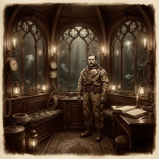 Free Deep Sea Explorer Image - Victorian, Sepia, Underwater | Download ...