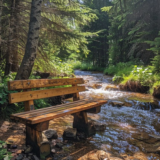 Free Serene Forest Bench Image - Forest, Bench, Stream | Download at ...