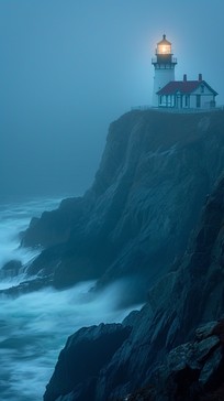 Free Misty Lighthouse View Image - Lighthouse, Mist, Cliff | Download ...