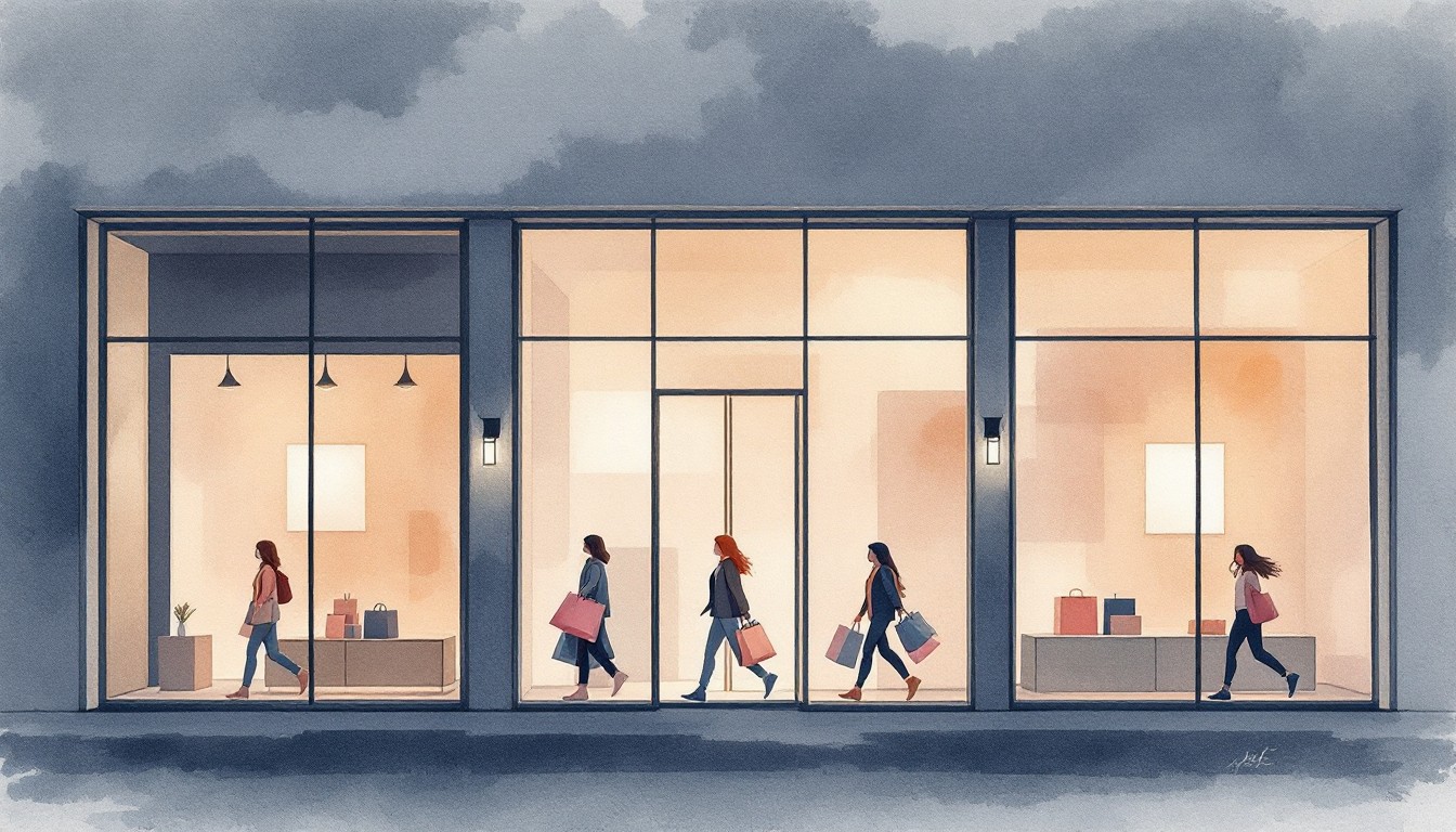 Free Evening Shopping Scene Image - Retail, Shopping, Storefront ...