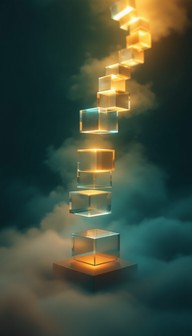 Free Luminous Ascending Cubes Image - Cubes, Translucent, Geometric ...