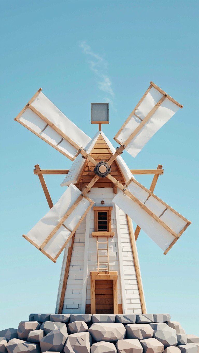 Free Minimalist Windmill Design Image - Windmill, Minimalist, 3d ...