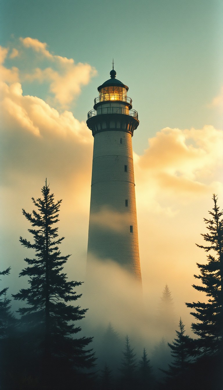 Free Misty Lighthouse Dawn Image - Lighthouse, Fog, Sunrise | Download ...