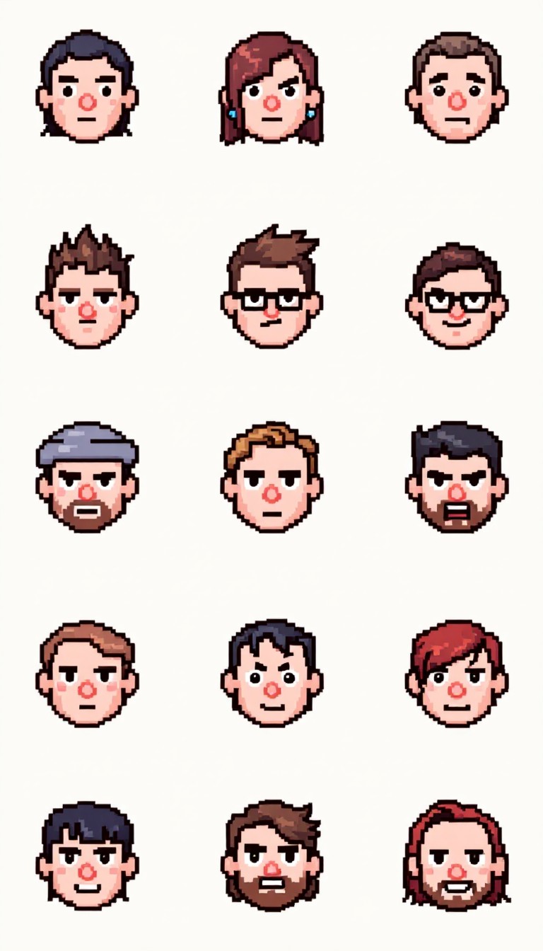 Free Pixelated Expression Grid Image - Pixel, Avatar, Retro | Download ...