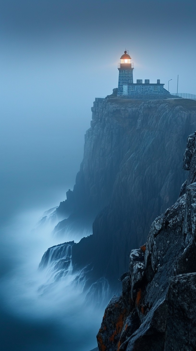 Free Misty Cliff Lighthouse Image - Lighthouse, Mist, Cliff | Download ...