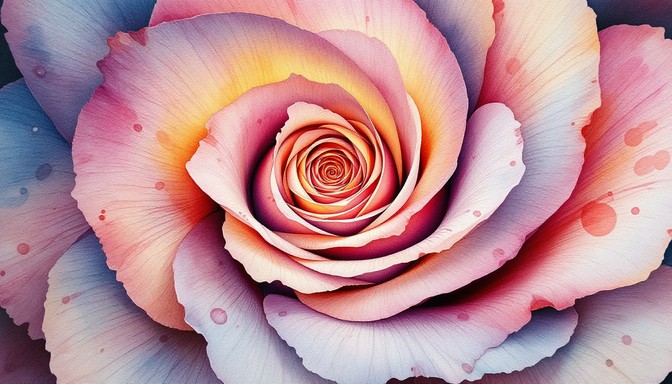 Spiralling Roses Free Radiant Spiral Bloom Photo - Rose, Watercolor, Fibonacci ...
